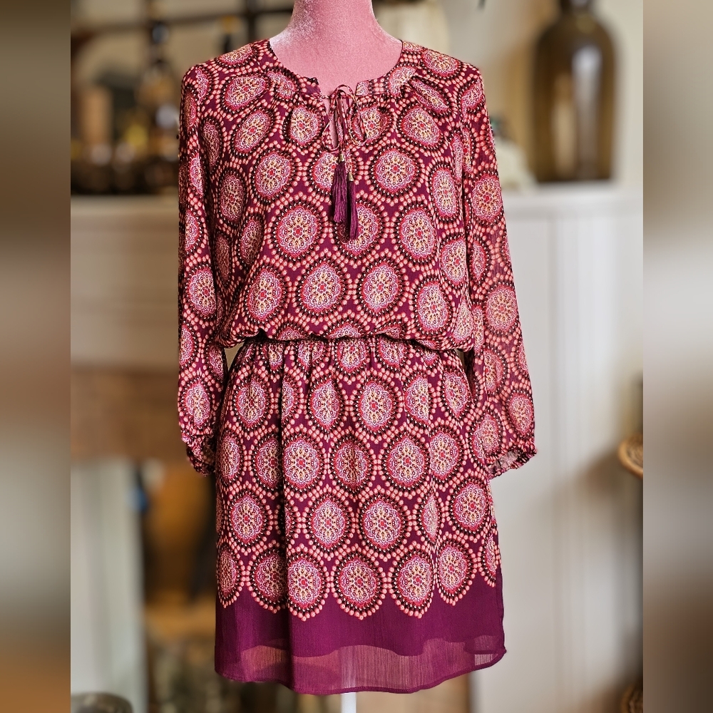 Rose & Olive Boho Blouson Dress. Size 6